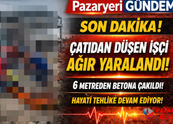 Pazaryeri’nde 22 Yaşındaki  Çatıdan Düşen İşçi Ağır Yaralandı