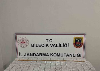Pazaryeri’nde 9 bin 320 adet doldurulmuş makaron ele geçirildi
